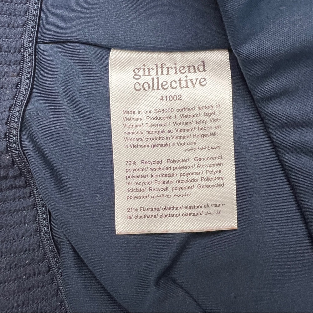Girlfriend Collective Paloma Racerback Sports Bra Navy Blue Women’s Size XXXL - Picture 5 of 6